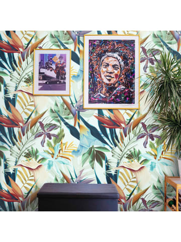 WALLPAPERS4BEGINNERS Tapete Tropisch in Blau - (W) 200 × (L) 280 cm
