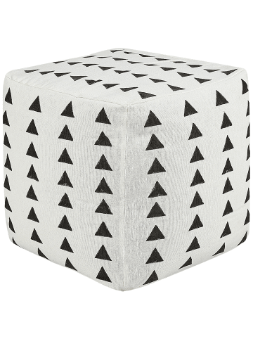 Beliani Pouf TARODI in Weiß/Schwarz - (W) 45 x (H) 45 x (L) 45 cm