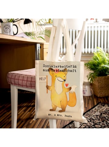 Mr. & Mrs. Panda Büchertasche Sozialarbeiterin Leidenschaft Desi... in Weiß