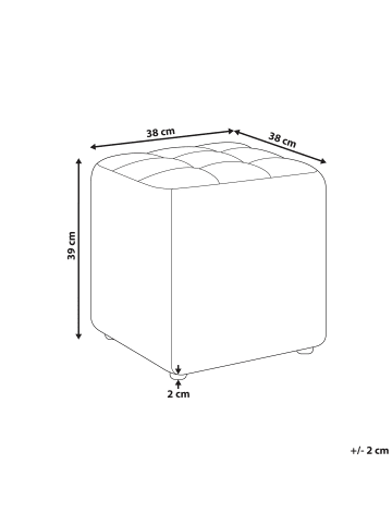 Beliani Pouf KANSAS in Blau - (W) 38 x (H) 39 x (L) 38 cm