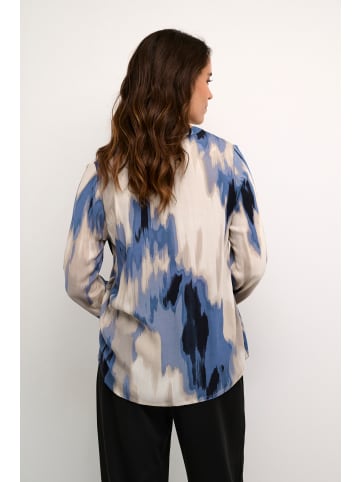 Kaffe Langarm-Bluse KAbeathe Regular fit in Blue Abstract Print