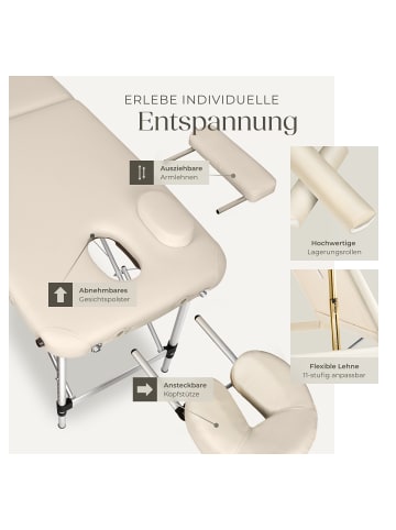 tectake 3 Zonen Massageliege-Set  210 x 95 x 89 cm, beige