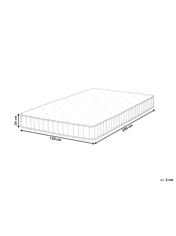 Beliani Matratze FLEX DUO PLUS in Weiß - (W) 120 x (H) 20 x (L) 200 cm H2/3 Mittel