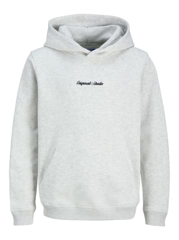 JACK & JONES Junior Hoodie JORNORREBRO EMB SWEAT HOOD JNR in white melange