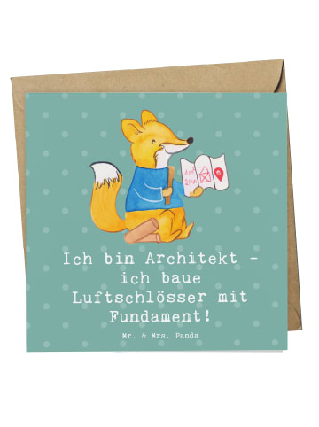 Mr. & Mrs. Panda Klappkarte Architekt Luftschlösser mit Spruch in Meeresbrise