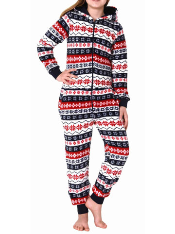 NORMANN Jumpsuit Overall Schlafanzug Pyjama Norweger - 70300 in rot