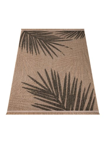 KADIMA DESIGN Outdoor Teppich Blätter Balkon, Terrasse in Beige