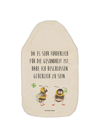 Mr. & Mrs. Panda Wärmflasche Hummeln Kleeblatt mit Spruch in Weiß