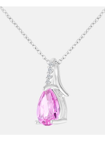 Diamant L'éternel Halskette mit Anhänger aus 375 Weißgold mit Diamant mit Saphir