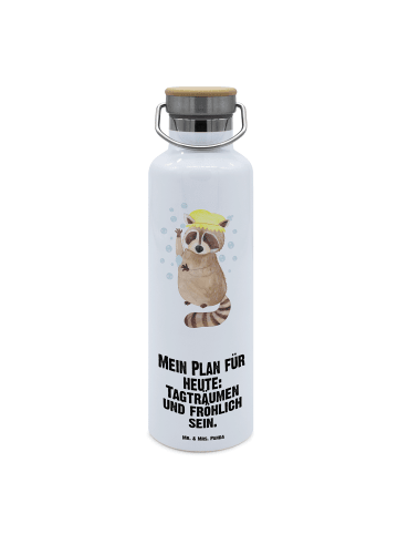 Mr. & Mrs. Panda Trinkflasche Waschbär mit Spruch in Weiß