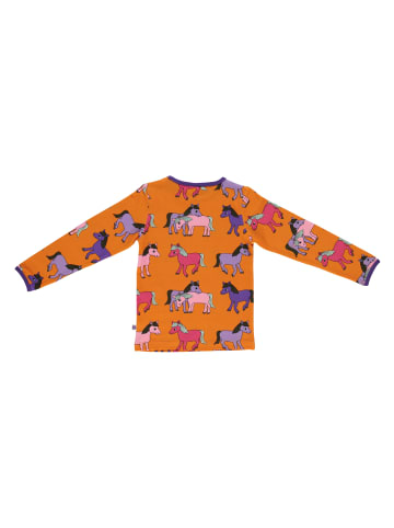 Småfolk Langarmshirt Pferd in orange