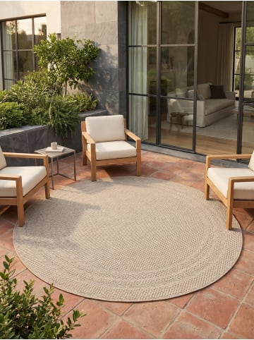 KADIMA DESIGN Outdoorteppich Boho Wetterfest UV-beständig Waschbar in Beige