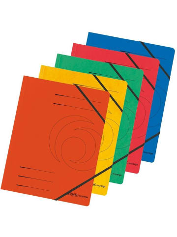 Herlitz Eckspanner Karton A4 Farbig sortiert Packung mit 5 Stück