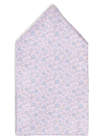 Finshley & Harding London Fliege und Einstecktuch in rosa hellblau - 0002