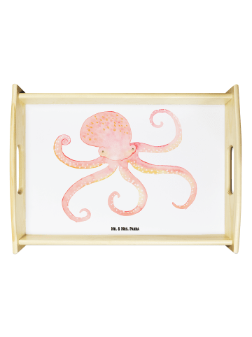 Mr. & Mrs. Panda Serviertablett Tintenfisch ohne Spruch in Weiß