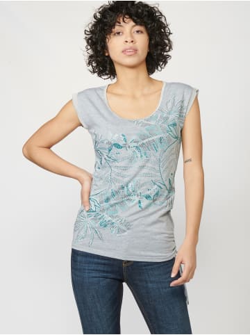 KOROSHI Kurzarm T-Shirt in grau