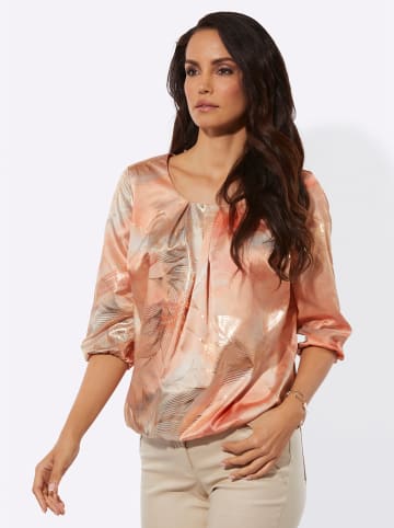 creation L Druck-Bluse in ecru-apricot-bedruckt