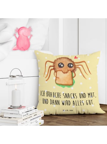 Mr. & Mrs. Panda Kopfkissen Spinne Agathe Sandwich mit Spruch in Gelb Pastell