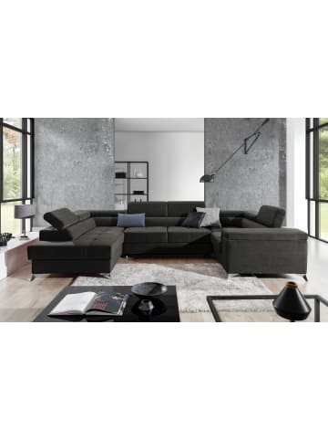 MF Design Tiya Recamiere Links in Grau -  (L) 342 x (B) 342 x (H) 88 cm