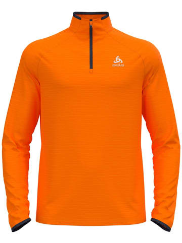 Odlo T-Shirt "Mid Layer 1/2 Zip Run Easy Warm" in Orange
