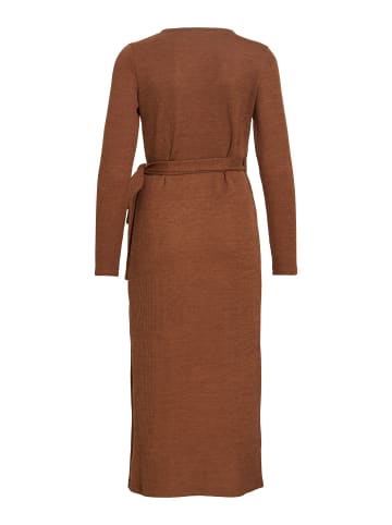 Vila Kleid mit V-Ausschnitt in Coffee Bean