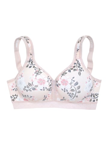 PETITE FLEUR Entlastungs-BH in rosé-bedruckt+weiß