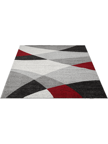 the carpet Kurzflorteppich Pearl A in Grau Rot