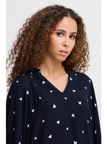 ICHI Langarm-Bluse IHVERA Regular fit in Total Eclipse Heart aop