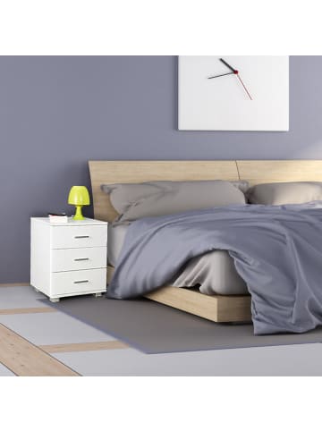 KADIMA DESIGN Nachtkonsole ANAPO Holz - Stilvolle Aufbewahrung fürs Schlafzimmer in Weiß