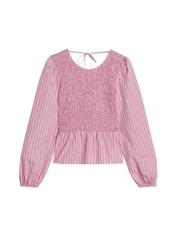 Marc O'Polo DENIM Peplum-Streifenbluse slim in Light Pink