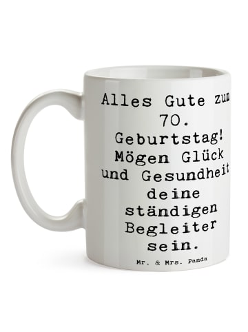 Mr. & Mrs. Panda Tasse Spruch 70. Geburtstag Glück und Gesundhei... in Weiß