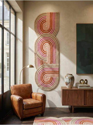 KADIMA DESIGN Wollteppich Kurzflor SOAR Geometrisch Abstrakt Handgetuftet Naturfaser in Rosa
