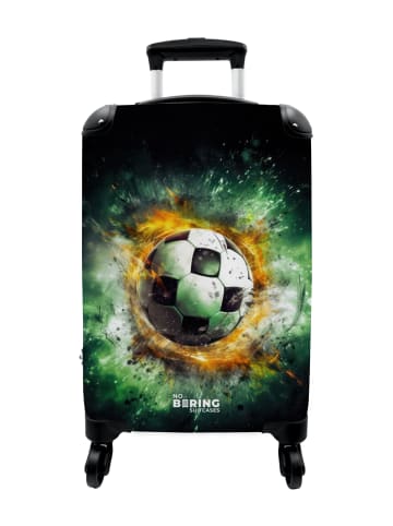 NoBoringSuitCases Suitcase, Koffer, Reisekoffer Fußball orange grün