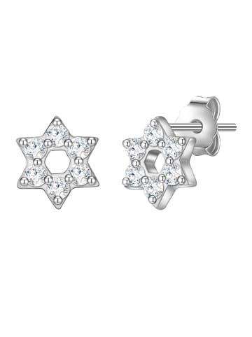 Glanzstücke München Ohrstecker Stern aus Sterling Silber mit Zirkonia in silber