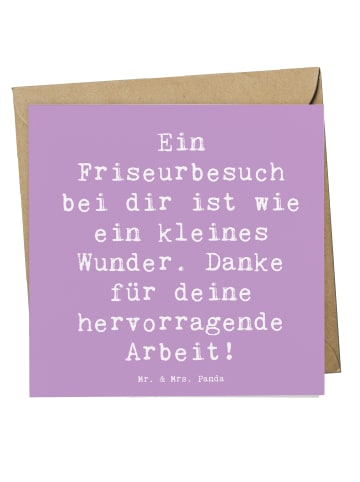 Mr. & Mrs. Panda Doppelkarte Spruch Friseur Wunder mit Spruch in Lavendeltraum
