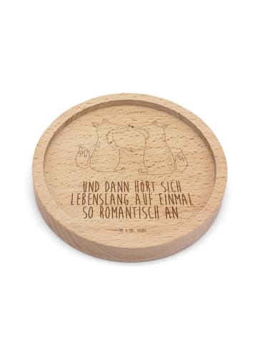 Mr. & Mrs. Panda Holz Untersetzer Füchse Liebe mit Spruch in Transparent
