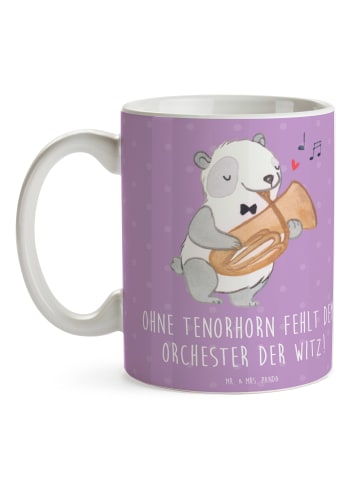 Mr. & Mrs. Panda Kaffeebecher Tenorhorn Witz mit Spruch in Lavendeltraum