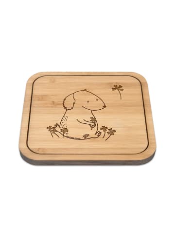 Mr. & Mrs. Panda Bierdeckel Hund Kleeblatt ohne Spruch in Transparent