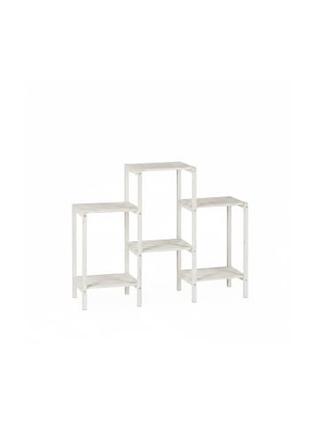 relaxdays Blumenregal in Weiß - (B)89 x (H)70 x (T)26,5 cm
