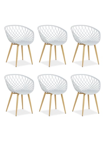 Homestyle4u Küchenstuhl 6er Set in Grau