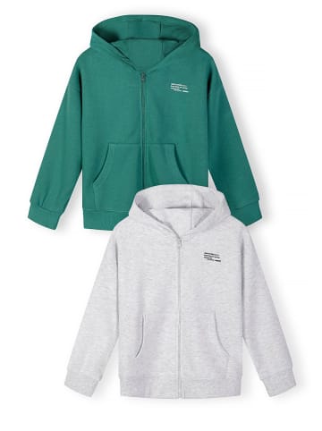 Minoti 2-er Pack Kapuzensweatshirt NOSFLEECE407 in graumeliert