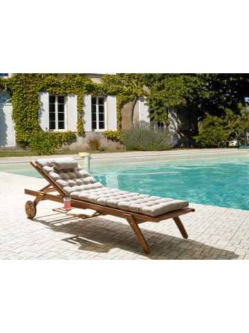 Beliani Gartenliege CESANA PREMIUM in Braun/Beige - (W) 67 x (H) 33 x (L) 195 cm