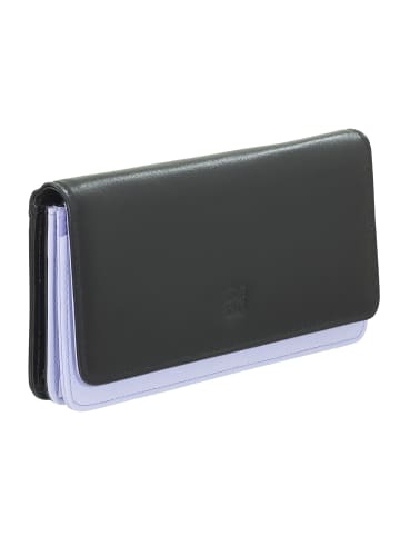 DuDu Canarie Geldbörse RFID Schutz Leder 17.5 cm black-lavander