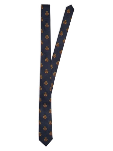 Finshley & Harding London Krawatte und Einstecktuch in marine - 0001