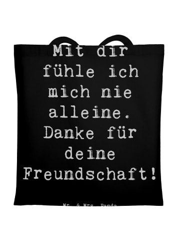 Mr. & Mrs. Panda Henkeltasche Spruch Beste Freundin mit Spruch in Schwarz