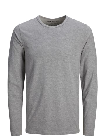 Jack & Jones Longsleeve Basic Stretch Shirt JJEBASIC Dünner Pullover in Grau