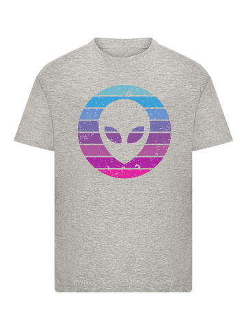 F4NT4STIC T-Shirt Alien Kopf in grau meliert