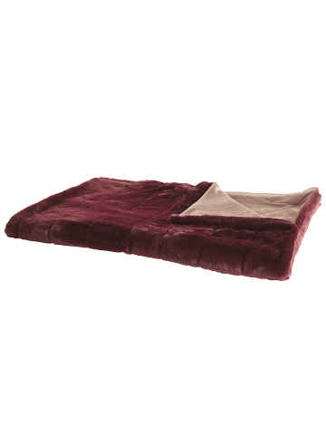 Beliani Kuscheldecke TANTAN in Rot/Beige - (W) 180 x (H) 2 x (L) 220 cm