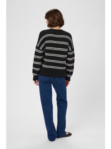 CULTURE Strickpullover CUbernie Classic fit in Black/Whitecap Stripes