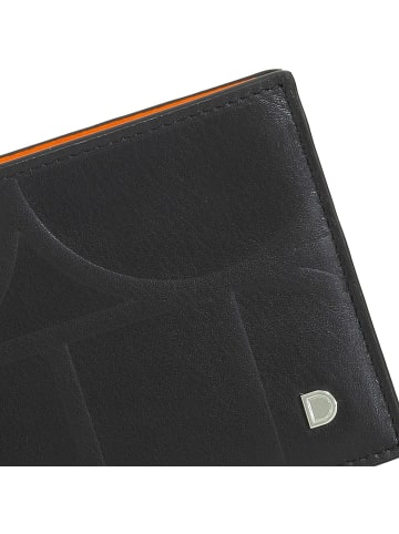 DuDu Up! Geldbörse RFID Schutz Leder 11 cm in black-orange